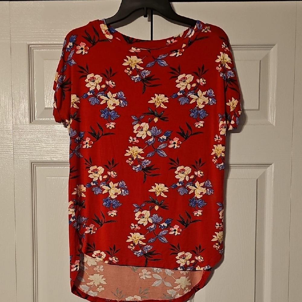 Floral Red Women's Top